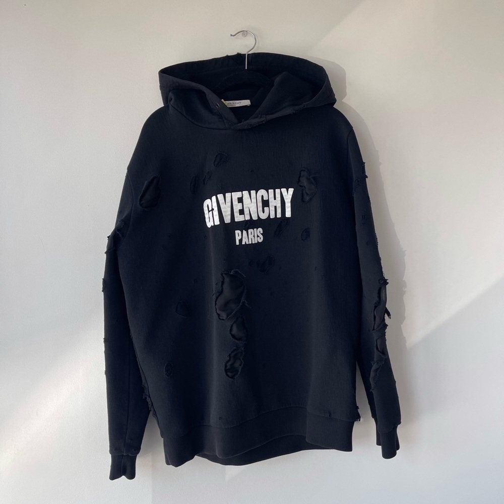 Givenchy Logo Distressed Hoodie